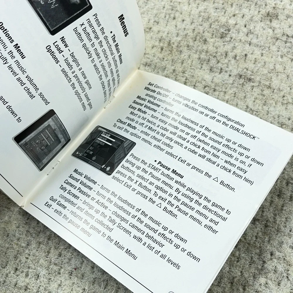 PlayStation 1 PS1 Mort The Chicken Replacement Manual Only Original Black Label‎